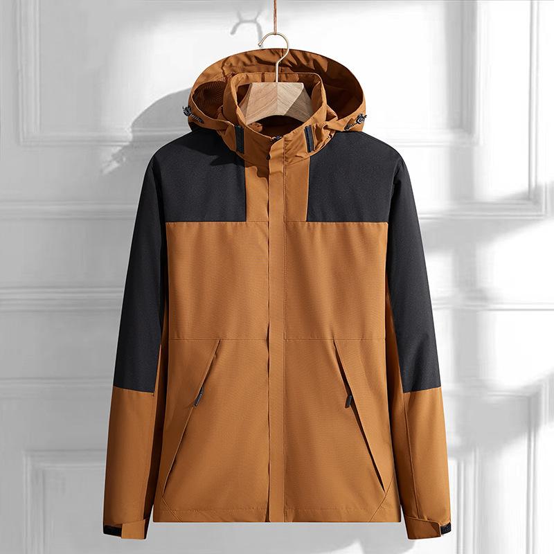 Rain Wear - マウンテンパーカー 男女兼用 防風 防水 撥水 春秋 薄手 アウトドア 登山ウェア ハイキング ブルゾン ジャンパー 大きいサイズ デニム風 ストレッチ