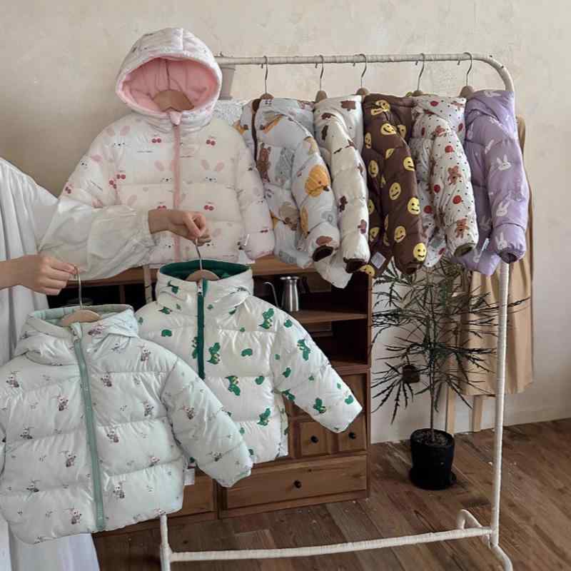 子供用綿ジャケット 秋冬 両面 中綿 厚手 フリース アウター かわいい 90cm 100cm ...