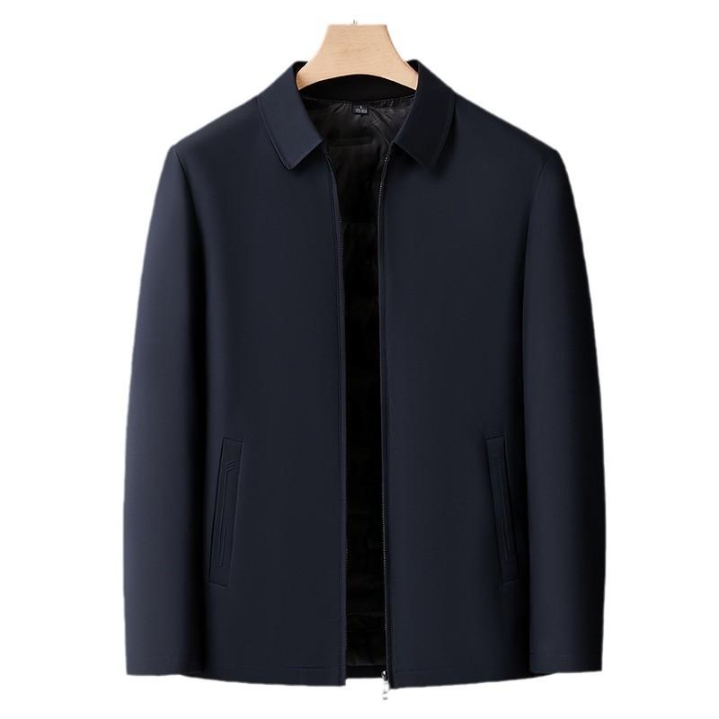 Rain Wear - 羽绒服 メンズ 男性用 ダウンジャケット 防寒 秋冬 アウター ビジネス カジュアル 立襟 紳士服 ポリエステル カーキ ブラック ネイビー ワインレッド