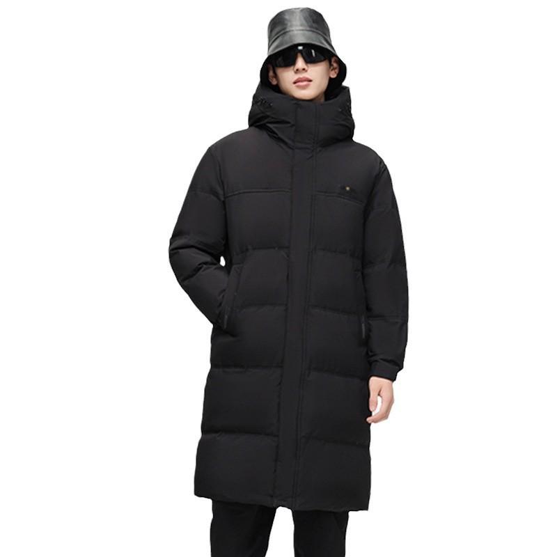 羽绒服 メンズ ダウンジャケット ロング丈 白鹅绒 アウター フード付き 立襟 防寒 ...