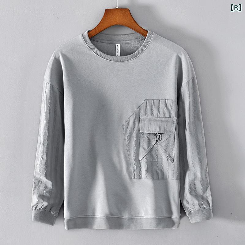 スウェット メンズ トレーナー 秋冬 長袖 トップス プルオーバー コットン 綿 無地 カジュアル スポーティ ストリート 白 ホワイト グレー