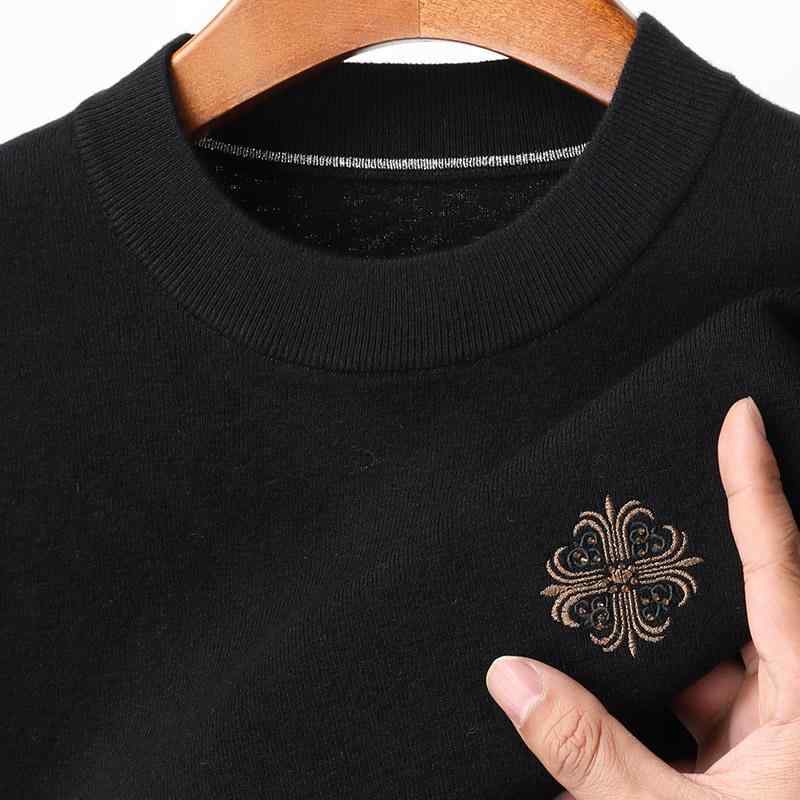 ニット メンズ 半袖 ハーフハイネック ウール セーター トップス 秋物 スリムフィット 黒 ブラック グレー カーキ グリーン