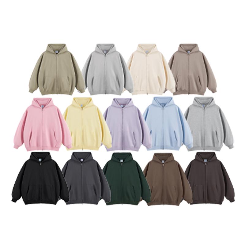 パーカー メンズ 男性用 秋冬 無地 ジップアップ スウェット トレーナー フード付き ゆったり コットン 普段使い ブラック グレー チョコレート