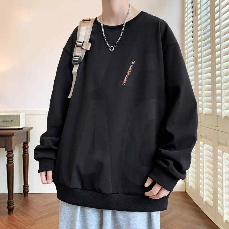 スウェット メンズ 春秋用 長袖Tシャツ プルオーバー ライトグレー オフホワイト ライトグリーン ブラック コーヒー色 大きいサイズ ゆったり
