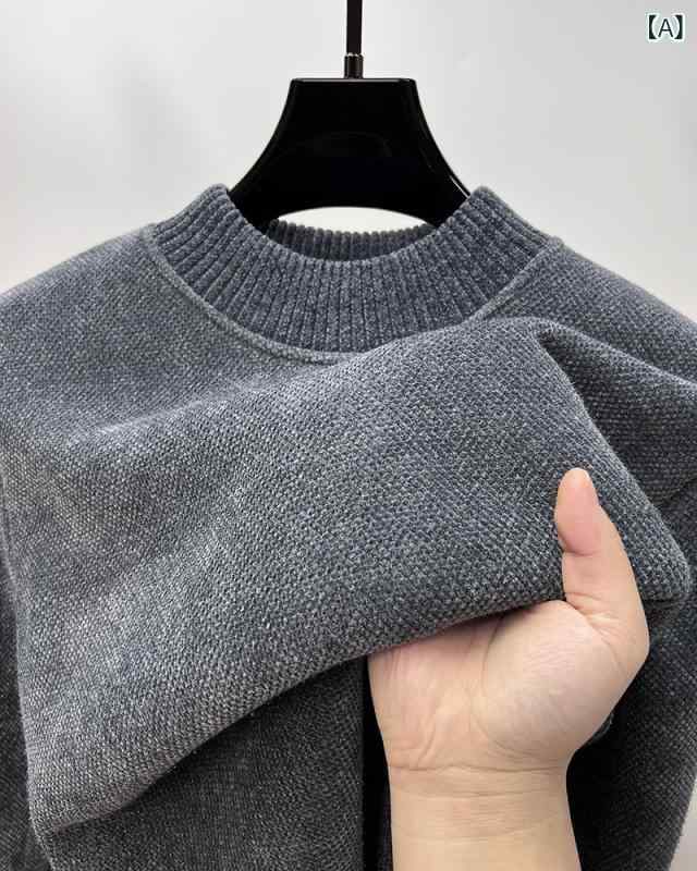 ニット メンズ 男性用 セーター 秋冬 加厚 保温 ハーフハイネック カットソー トッ...
