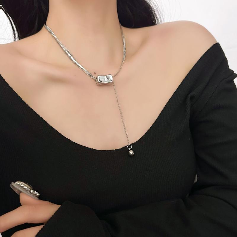 ネックレス 男女兼用 ステンレス 幾何学模様 51cm-60cm ストリート カジュアル