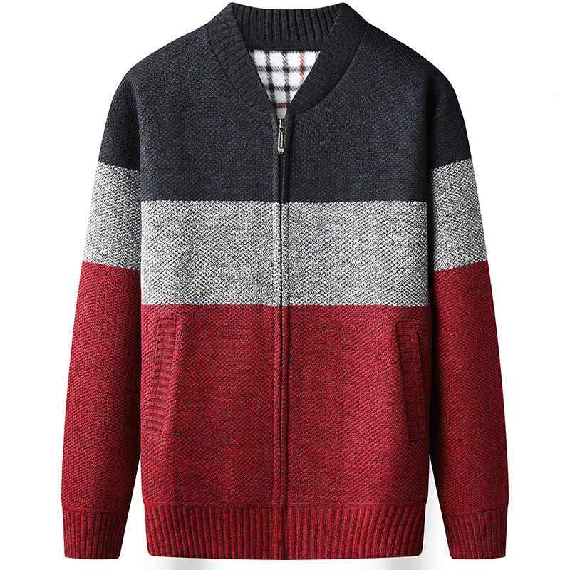ニット メンズ 男性用 秋冬 カジュアル 野球襟 セーター ブルゾン 裏起毛 M L XL 2XL 3XL 4XL 紺色 青グレー ワインレッド・カテゴリ: ニット・スタイル: プルオーバー・フィット: ゆったり・ネックライン: ラウンドネック・テイスト: スポーツ・ディテール: ワッペン・カラー: ブルーグレー, ネイビー, ワインレッド・サイズ: M, L, XL, 2XL, 3XL, 4XL・対象: メンズ・洗濯表示: 洗濯機洗い可