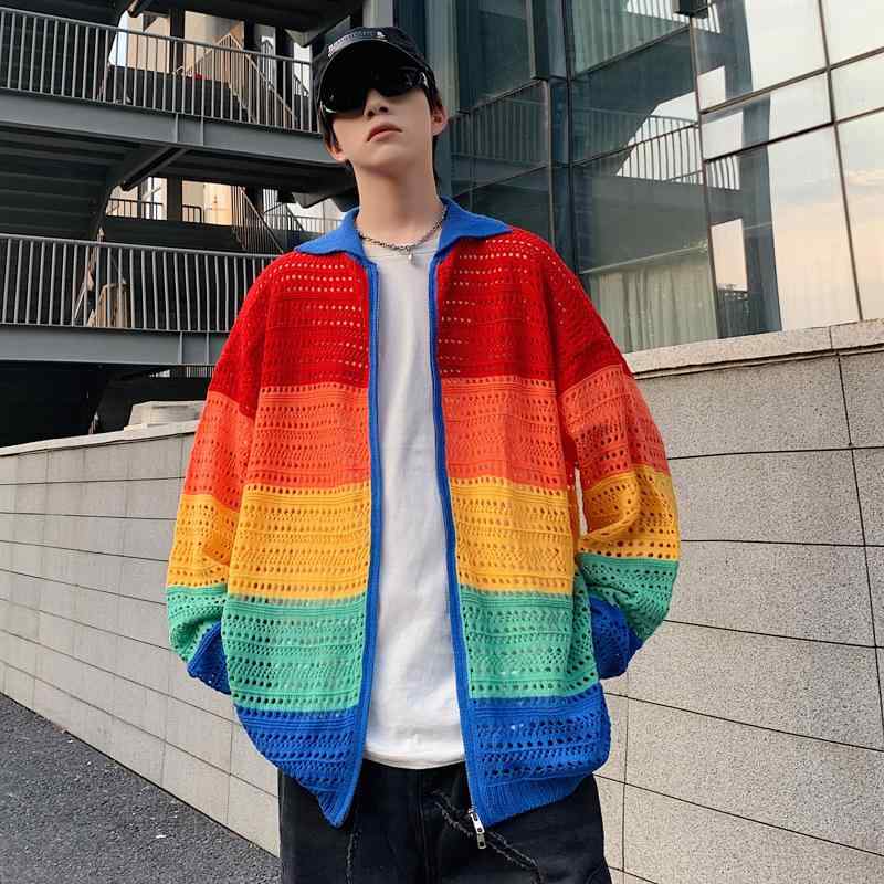 ニットカーディガン メンズ 秋冬 春秋 長袖 ルーズフィット ジップアップ ポリエステル 普段使い デイリー トップス 彩色・カテゴリ: ニットカーディガン・スタイル: カーディガン・フィットタイプ: ルーズ・ネックライン: ラウンドネック・袖丈: 長袖・・テイスト: Japanese Style・対象年齢: 18-24歳・素材: ポリエステル繊維85%・シーン: カジュアル・色: マルチカラー・サイズ: M.L.XL.2XL・対象性別: 男性・加工: ノンアイロン