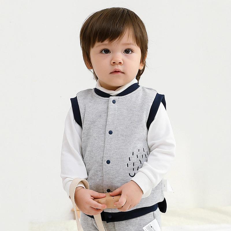 子供服 ベスト 男の子 ベビー キッズ 秋冬 あったか フリース 裏起毛 防寒 花グレー 73cm 80cm 90cm 100cm 110cm