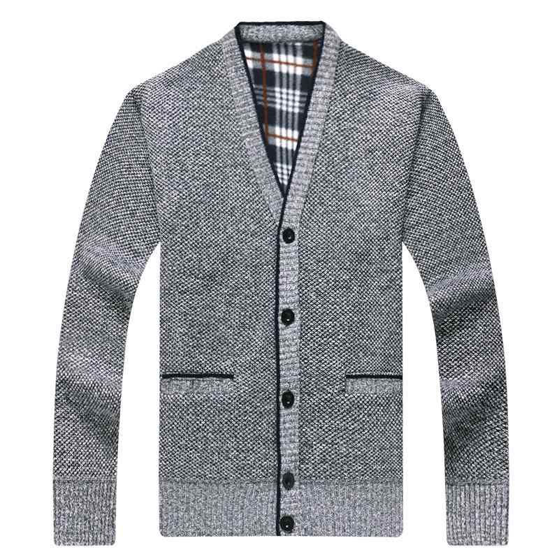 ニット カーディガン メンズ 男性用 Vネック 長袖 無地 ショート丈 ニットカーディガン 秋冬 あったか 暖かい 浅グレー