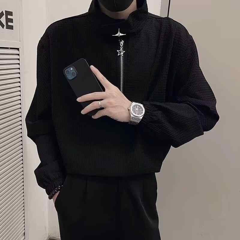 Tシャツ メンズ 男性用 ワッフル 長袖 カットソー トップス プルオーバー 春秋 薄...