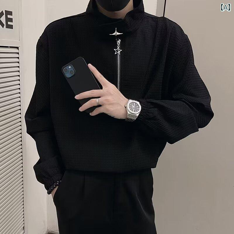 Tシャツ メンズ 男性用 ワッフル 長袖 カットソー トップス プルオーバー 春秋 薄...