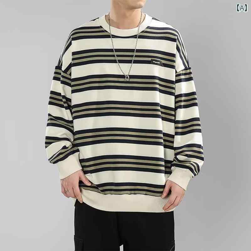 スウェット メンズ 男性用 高校生 長袖Tシャツ プルオーバー トップス ラウンドネック カットソー ポリエステル混紡 ゆったり ブラック ブルー