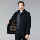 コート メンズ 男性用 ウール ミドル丈 紳士服 ビジネス カジュアル 厚手 冬服 アウター 取り外し可能 ダウンインナー 紺色 ネイビー