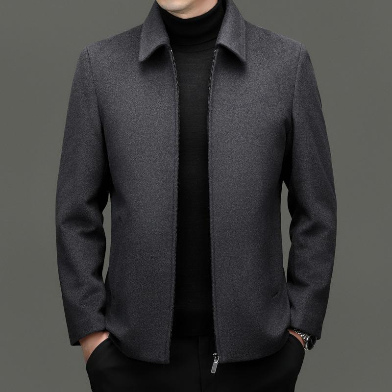 メンズ ウール 羊毛 コート 取り外し可能 ダウン ライナー付き ビジネス カジュアル 防寒 アウター 冬物 グレー 黒