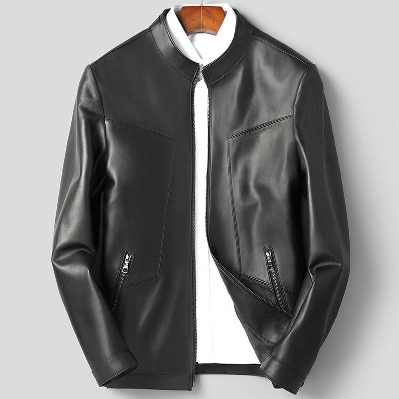 レザージャケット メンズ 男性用 羊革 革 春秋 ライダースジャケット ブルゾン アウター スリムフィッ..