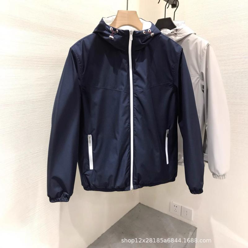 ジャケット メンズ 男性用 ビジネス フード付き コットン アウター 通気性 防水 耐摩耗性 防風 防汚 吸湿速乾 防シワ 長袖 紺色 ネイビー系(x2)