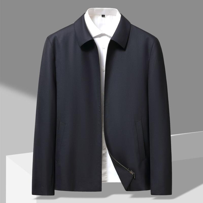 ジャケット 男性用 羊毛 長袖 トップス カジュアル スタイル 紺色 ネイビー 耐摩耗性 春秋