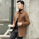 コート メンズ ウール ダブルフェイス テーラード 秋冬 厚手 無地 ショート丈 カジュアル ビジネス 男性用 アウター 中グレー カーキ ネイビー ブラック