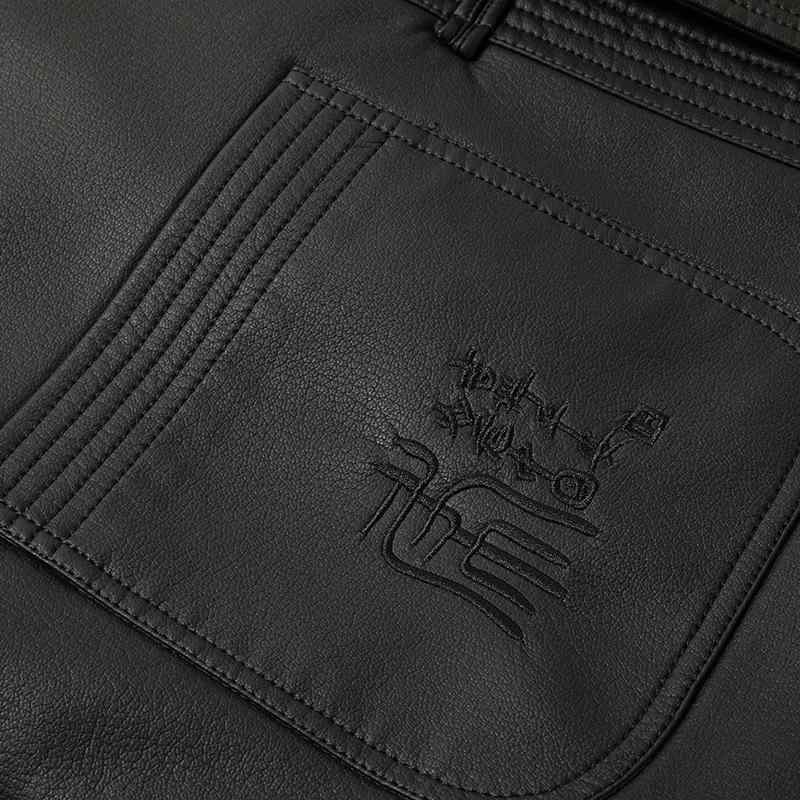 ジャケット 男性用 裏起毛 レザー ブルゾン 大きいサイズ 中国風 あったか 防寒 アウター 普段使い ブ..