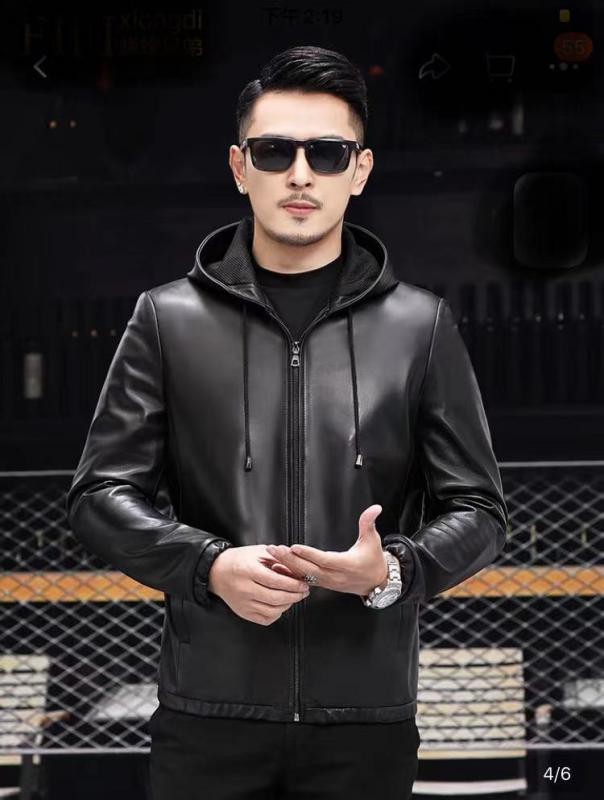 ジャケット メンズ 男性用 羊革 レザー 春秋 フード付き 黒 ブラック レザージャケット ブルゾン アウター