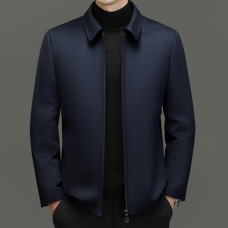 ジャケット メンズ 男性用 ウール混紡 ミドル丈 取り外し可能 ダウンライナー 襟付き アウター カジュアル ビジネス 秋冬 ブラック ブルー