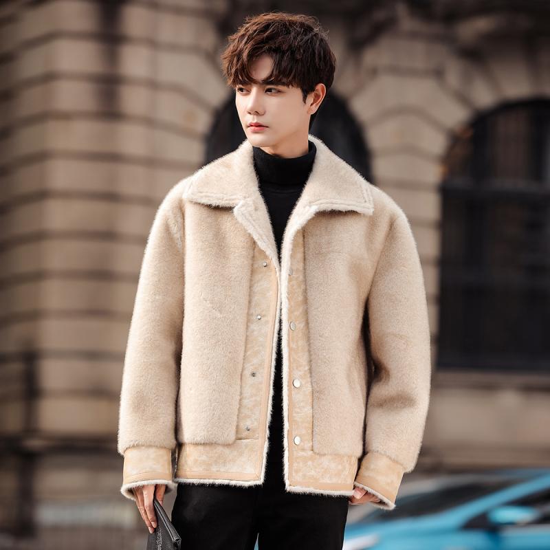 ジャケット 男性用 裏起毛 コーデュロイ 防寒着 秋冬 アウター 普段使い 銀蘭咖 銀蘭米