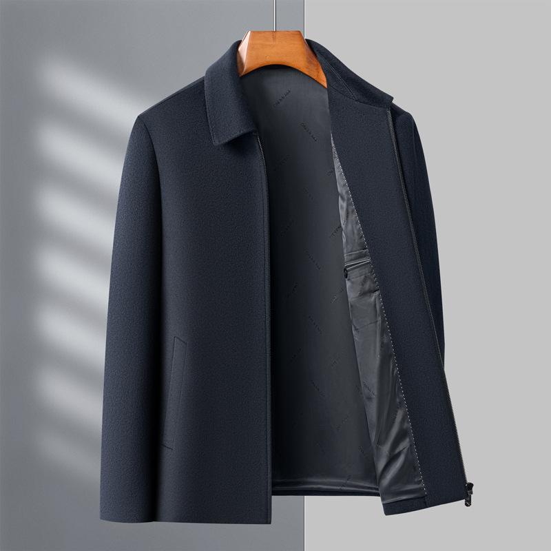 ジャケット メンズ 男性用 ウール テーラード 紳士服 ビジネス カジュアル 無地 厚手 防寒 冬 秋冬 アウター ジャンパー ブルゾン 上着 170/M 175/L 180/1X 185/2X 190/3X 195/4X 紺色