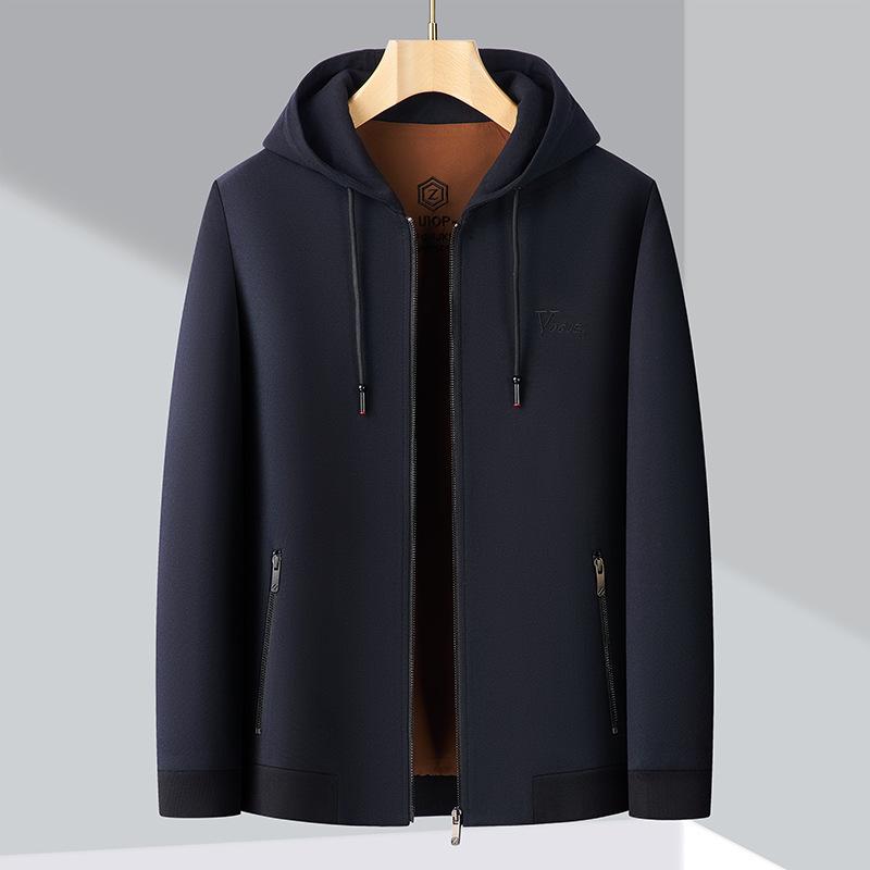 ジャケット メンズ 男性用 紳士服 春秋 薄手 桑絹 80% 立ち襟 ジップアップ ブルゾン アウター トップス 紺色 黒