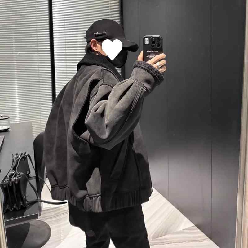 ジャケット 男性用 レザー ブルゾン 秋冬 防寒 あったか 暖かい ゆったり 大きいサイズ 黒 ブラック ブラウン