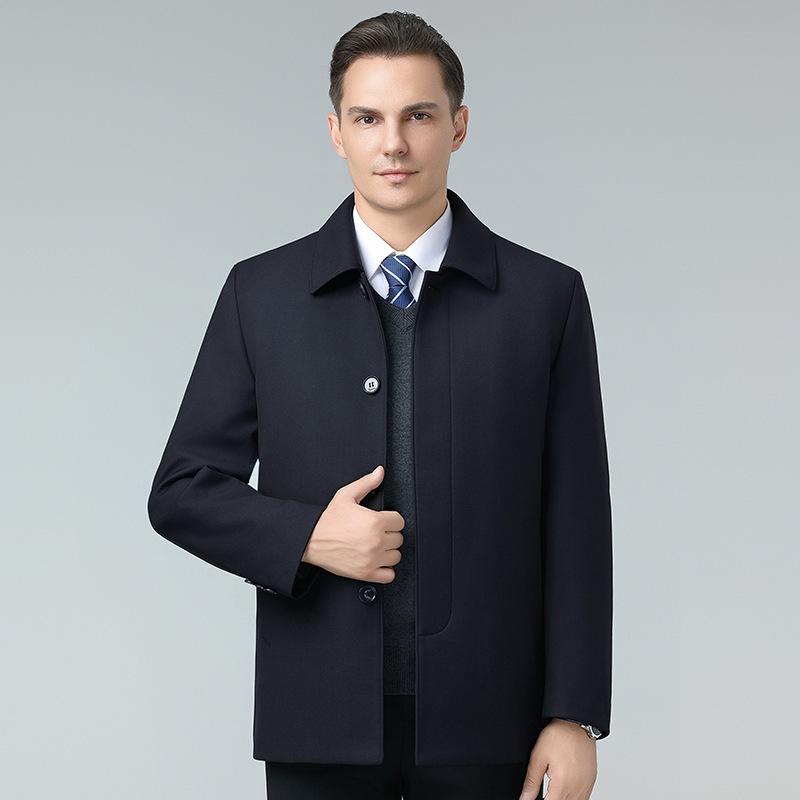 ジャケット メンズ 男性用 中老年 冬用 保温 アウター 取り外し可能 ライナー付き カジュアル 紳士服 ブルゾン カーキ 深藍 ブラック