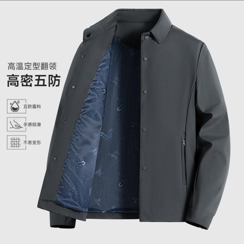 ジャケット メンズ 紳士服 アウター 春秋 ビジネス カジュアル 立ち襟 ポリエステル 無地 ネイビー ブラック グレー