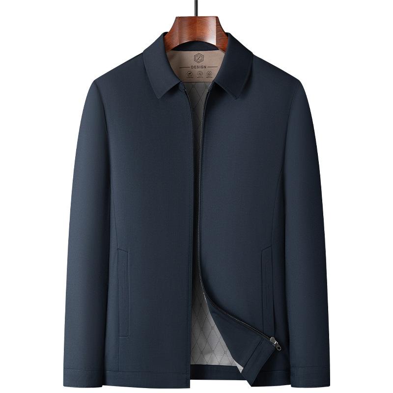 ジャケット メンズ 紳士 翻襟 薄手 アウター トップス 耐摩耗 吸湿速乾 無地 普段使い ビジネス カジュアルスタイル 170/M 175/L 180/XL 185/2XL 190/3XL 195/4XL 春秋 ネイビー カーキ