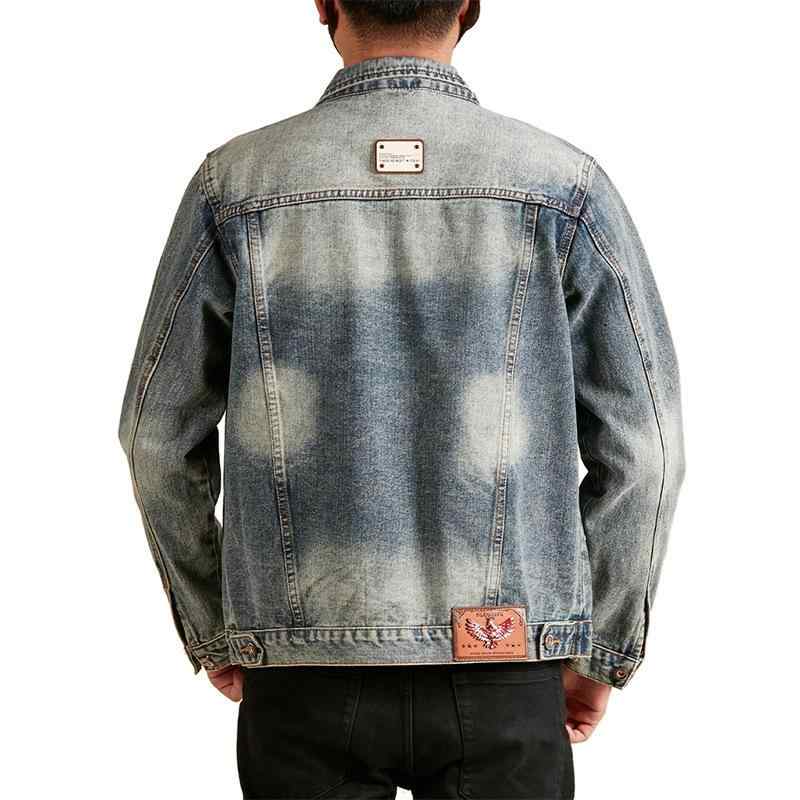メンズ デニム ジャケット Gジャン ブルゾン 春秋 アウター レトロ ウォッシュ加工 コットン 襟付き 大学生 アメカジ 男性用 M L XL 2XL 3XL 4XL 5XL