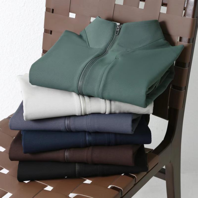 ジャケット メンズ ストレッチ 立襟 ラグラン袖 フルジップ 運動着 スポーツウェア カジュアル アウター ポリエステル ブラック ネイビー ブルーグレー グリーン コーヒー グレー(x2)