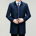 ジャケット 男性用 紳士服 ミドル丈 コットン混紡 防風 アウター スプリングコート ブルゾン 多ポケット ライトブルー ダークブルー ベージュ