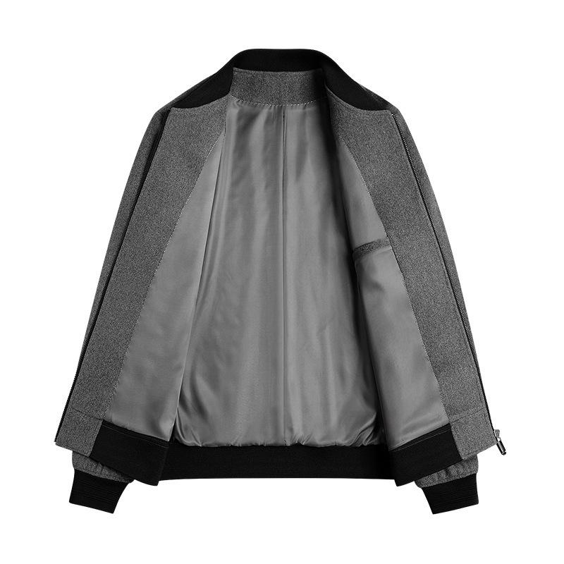 ジャケット メンズ 男性用 ウール混紡 テーラード ビジネス カジュアル トップス アウター ブルゾン 秋冬 防寒 グレー 黒
