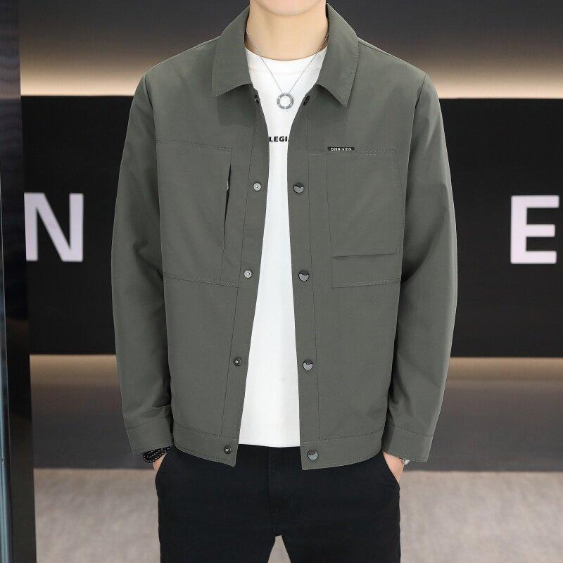 ジャケット メンズ 男性用 紳士服 春物 ビジネス カジュアル アウター トップス 襟付き 修身 長袖 ポリエステル ブラック ブルー キャメル