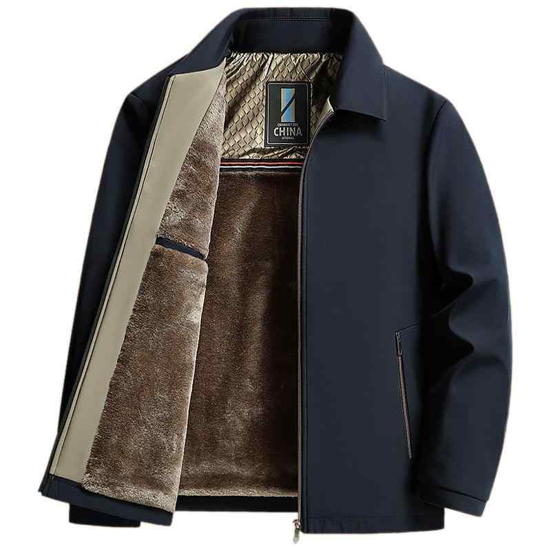 ジャケット メンズ 男性用 アウター 中綿 防寒 防風 厚手 秋冬 立ち襟 襟付き 普段使い 40代 50代 60代 70代 紺色 黒 カーキ