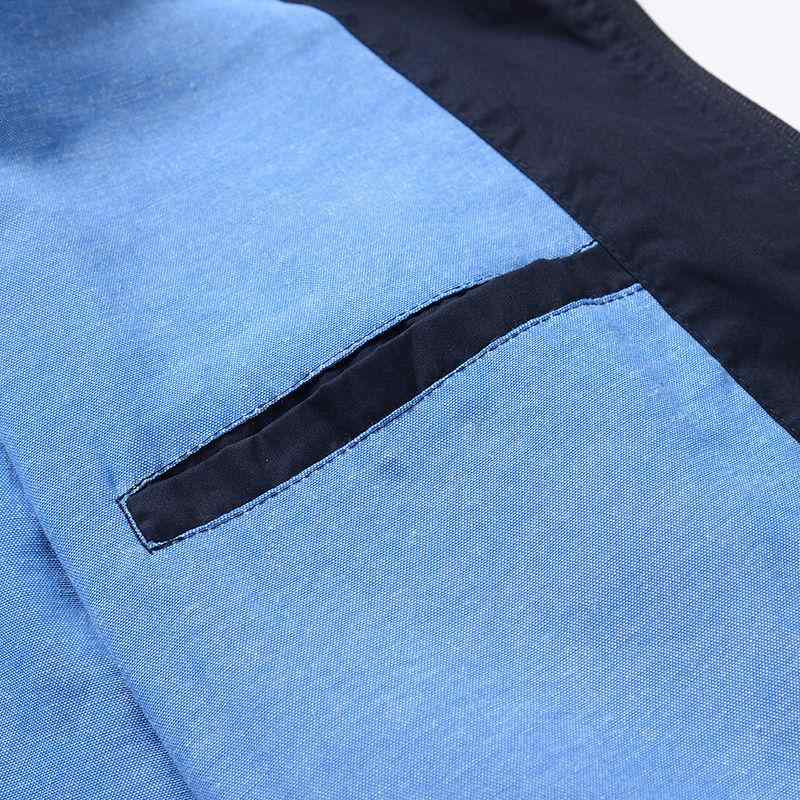 ジャケット 男性用 ブルゾン 立襟 コットン アウター 紳士服 普段使い 春秋 深藍色