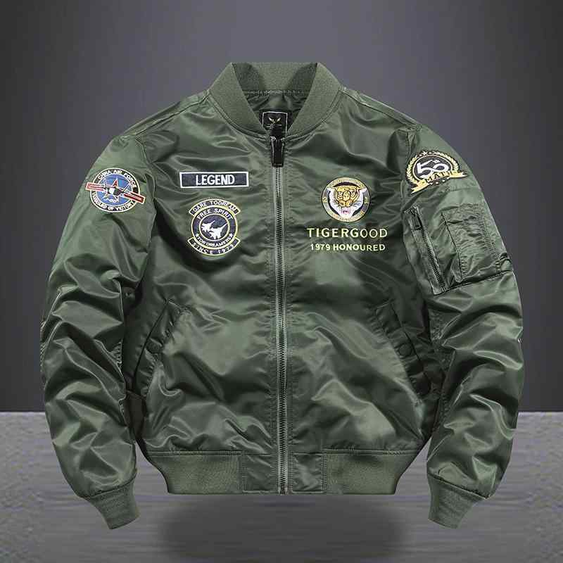 ジャケット 男性用 MA-1タイプ フライトジャケット タイガー 虎 刺繍 野球服 ベースボールスタイル ブ..