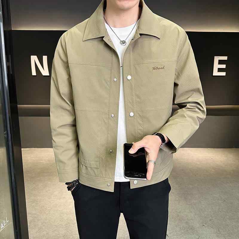 ジャケット メンズ 男性用 ワークジャケット ブルゾン アウター トップス 秋服 襟付き 無地 ポリエステ..