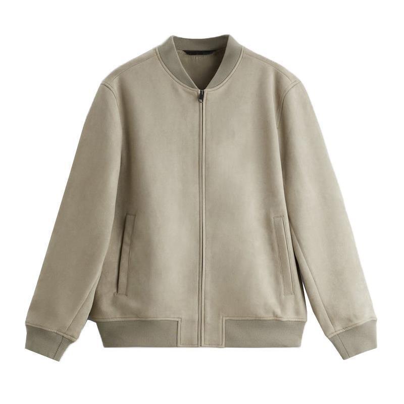 ジャケット 男性用 ビジネス カジュアル ベルベット コーデュロイ 立襟 ライトアウター ブルゾン 黒 ブラック オフホワイト