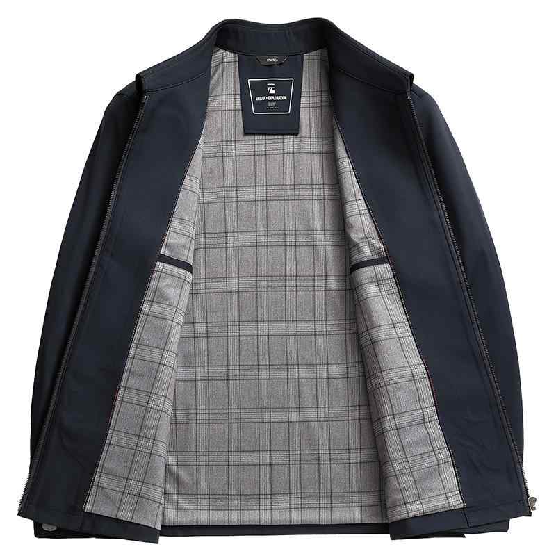 ジャケット メンズ 男性用 ブルゾン 春秋 撥水 防風 紳士服 アウター ジャンパー ミドルエイジ 40代 50代 ビッグサイズ 襟付き 無地 ポリエステル 深青 カーキ グレー グリーン ブラック