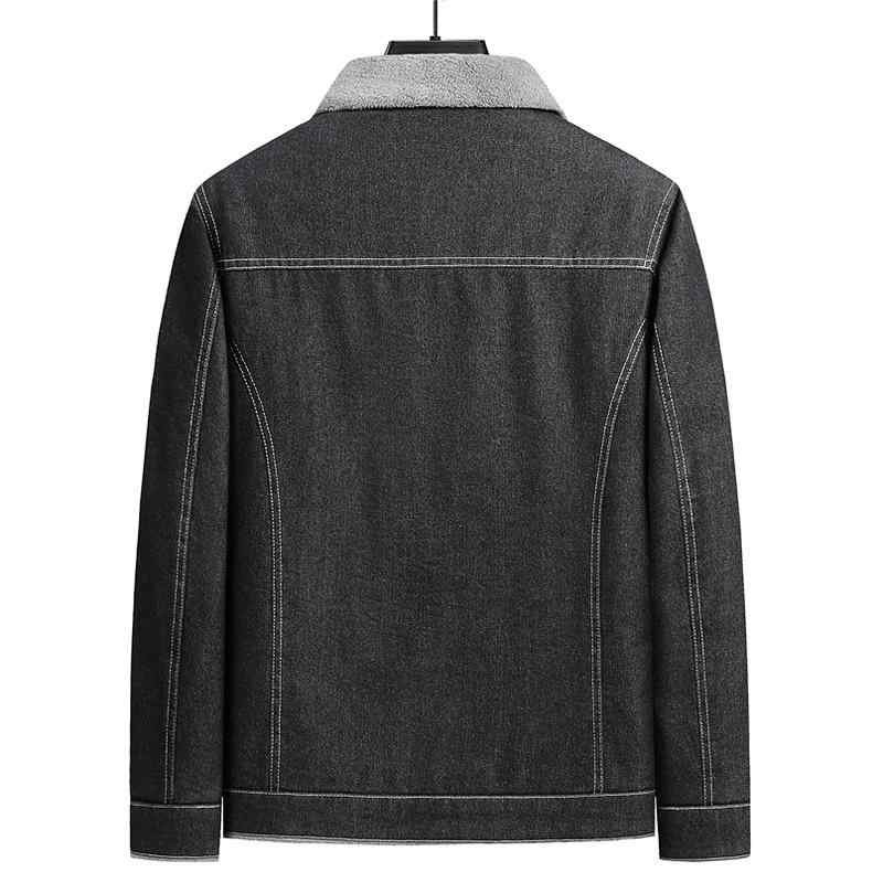 ジャケット メンズ 男性用 デニムジャケット 裏起毛 防風 保温 厚手 冬服 紳士服 アウター トップス グレー ブラック(x2)