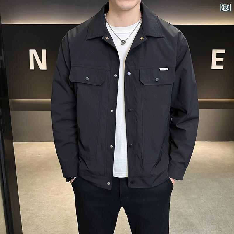 LINEAR shopのジャケット メンズ 男性用 ブルゾン ジャンパー アウター カジュアル ワークウェア 普段使い 耐摩耗 防風 ポリエステル ミリタリー 3色｜アングル3
