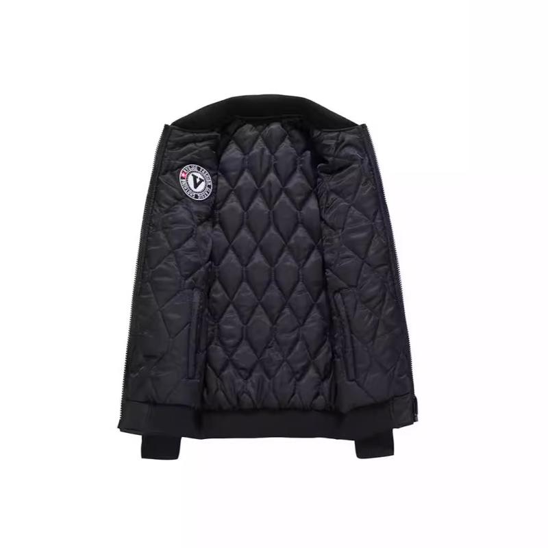 ジャケット 男性用 フライトジャケット スタジャン 秋冬 ブルゾン ジャンパー 大きいサイズ ゆったり 立ち襟 長袖 リブ裾 普段使い 聚酯纤维（涤纶） 黒 ブラック系