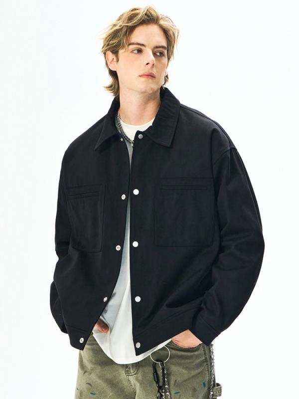 ジャケット メンズ 春秋用 耐摩耗性 防風 翻襟 ゆったり ショート丈 ワーク カジュアル トップス アウター ジャンパー ブルゾン 綿 杏色 煙灰緑 駝色 黒 M L XL 2XL 3XL 4XL