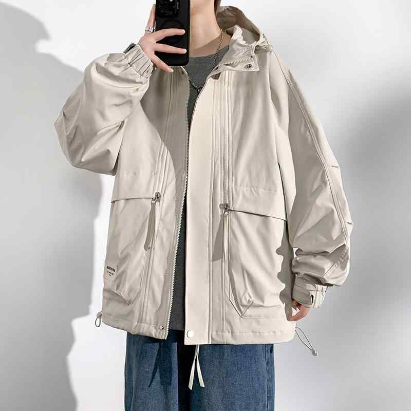 ジャケット 男性用 秋物 ライトアウター コーデュロイ ポリエステル ブラック カーキ ワインレッド 大きいサイズ