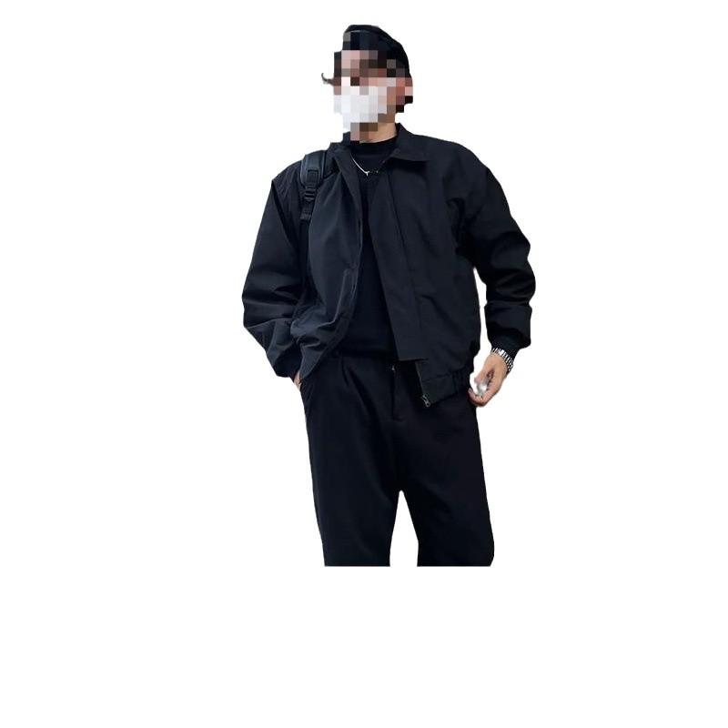 ジャケット 男性用 レトロ ブルゾン CityBoyスタイル 韓国 ゆったり ワーク アウター ブラック カーキ ..